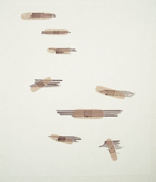 pansements, calque, feutre - 36 cm X 40 cm