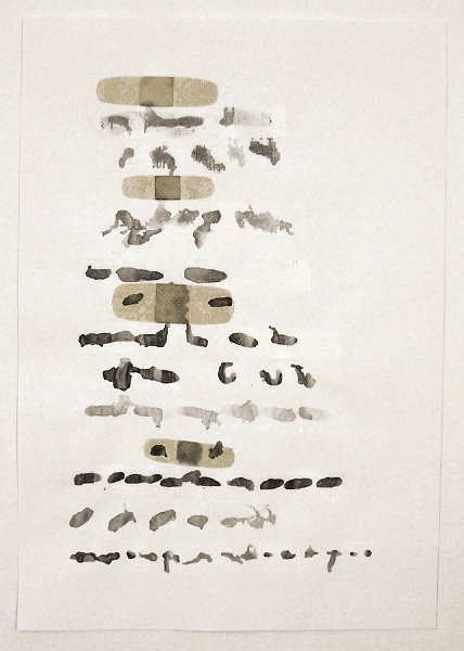 pansements, calque, feutre - 36 cm X 40 cm